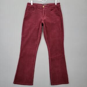 Prosperity Purple Corduroy Pants Stretch Chinos Bootcut Zip Women Size 29 Petite